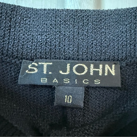 St.John Black Santana Knit Beaded Suit Set Including Longline Blazer and Pants - Picture 6 of 16